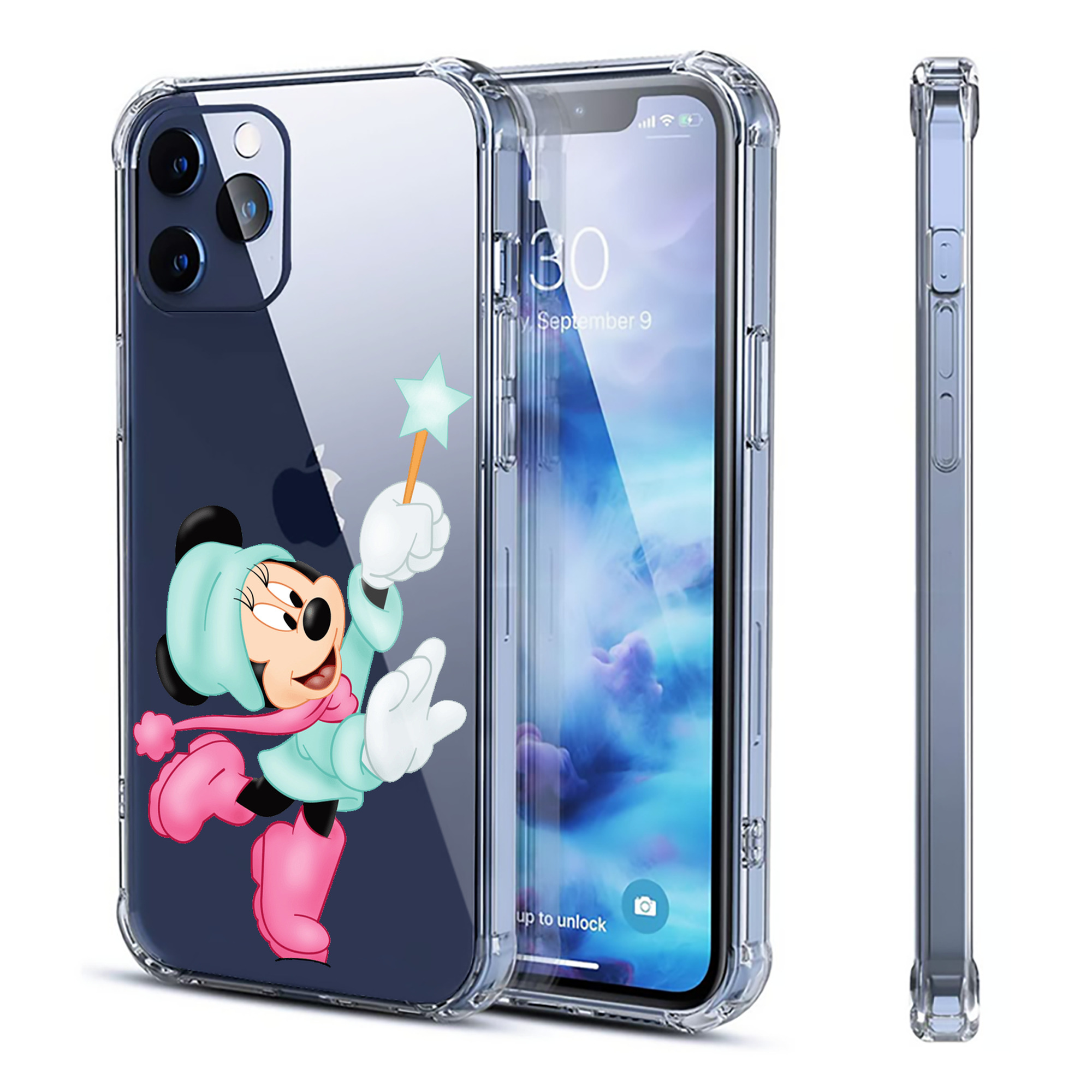 （画像用） ミッキーマウス Mickey Mouse 【iPhone 12シリーズ対応】透明スマホケース（クリアソフトケース）